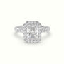 Radiant Cut Halo Diamond Engagement Ring — White Gold