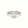 Emerald Cut Diamond Solitaire Engagement Ring — Rose Gold