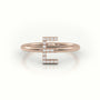 Round Cut Diamonds “E” Initials Monogram Alphabet Ring — Rose Gold