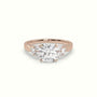 Asscher Cut Diamond Side Stone Engagement Ring — Rose Gold