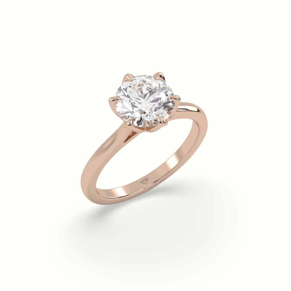 6-Prong Solitaire Round Diamond Engagement Ring — Rose Gold