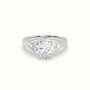 Oval Cut Diamond Side Stone Engagement Ring — White Gold