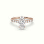 Marquise Cut Hidden Halo Side Stone Engagement Ring — Rose Gold