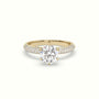 Round Cut Pave Engagement Ring — Yellow Gold