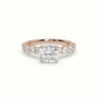 Cushion Cut Diamond Engagement Ring With Side Stones — Rose Gold