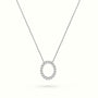 Initial "O" Diamond Necklace - 18k Gold — White Gold