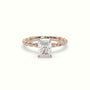 Radiant Cut Diamond Solitaire Engagement Ring — Rose Gold