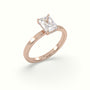 Radiant Cut Hidden Halo Engagement Ring — Rose Gold