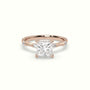 Princess Diamond Side Stone Engagement Ring — Rose Gold