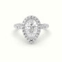 Pear Cut Halo Diamond Engagement Ring — White Gold