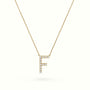 Initial "F" Diamond Necklace - 18k Gold — Yellow Gold
