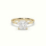 Princess Diamond Side Stone Engagement Ring — Yellow Gold