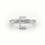 Round Cut Diamonds “E” Initials Monogram Alphabet Ring — White Gold