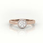Round Cut Diamond 4 Prongs Halo Setting Engagement Ring — Rose Gold