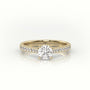 Round Cut Diamond 4 Prongs Scallop Setting Engagement Ring — Yellow Gold