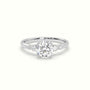 Round Diamond Solitaire Side Stone Engagement Ring — White Gold