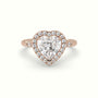 Heart Cut Halo Diamond Engagement Ring — Rose Gold