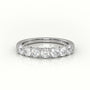 Round Cut Diamonds Shared Prongs Half Eternity Wedding Band — White Gold