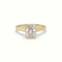Radiant Cut Diamond Bezel Set Engagement Ring — Yellow Gold