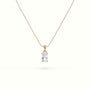 Radiant Cut Solitaire Diamond Pendant — Rose Gold