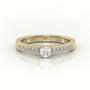 Round-Cut Diamond 4 Prong Channel Setting Engagement Ring — Yellow Gold