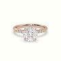 Round Cut Diamond Pave Engagement Ring — Rose Gold