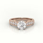 Round Cut Diamond 4 Prongs Channel Setting Engagement Ring — Rose Gold