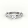 Round Diamond 4 Prongs Twisted Pave Setting Engagement Ring — White Gold
