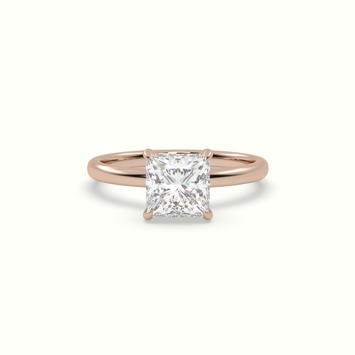 Princess Solitaire Engagement Ring — Rose Gold