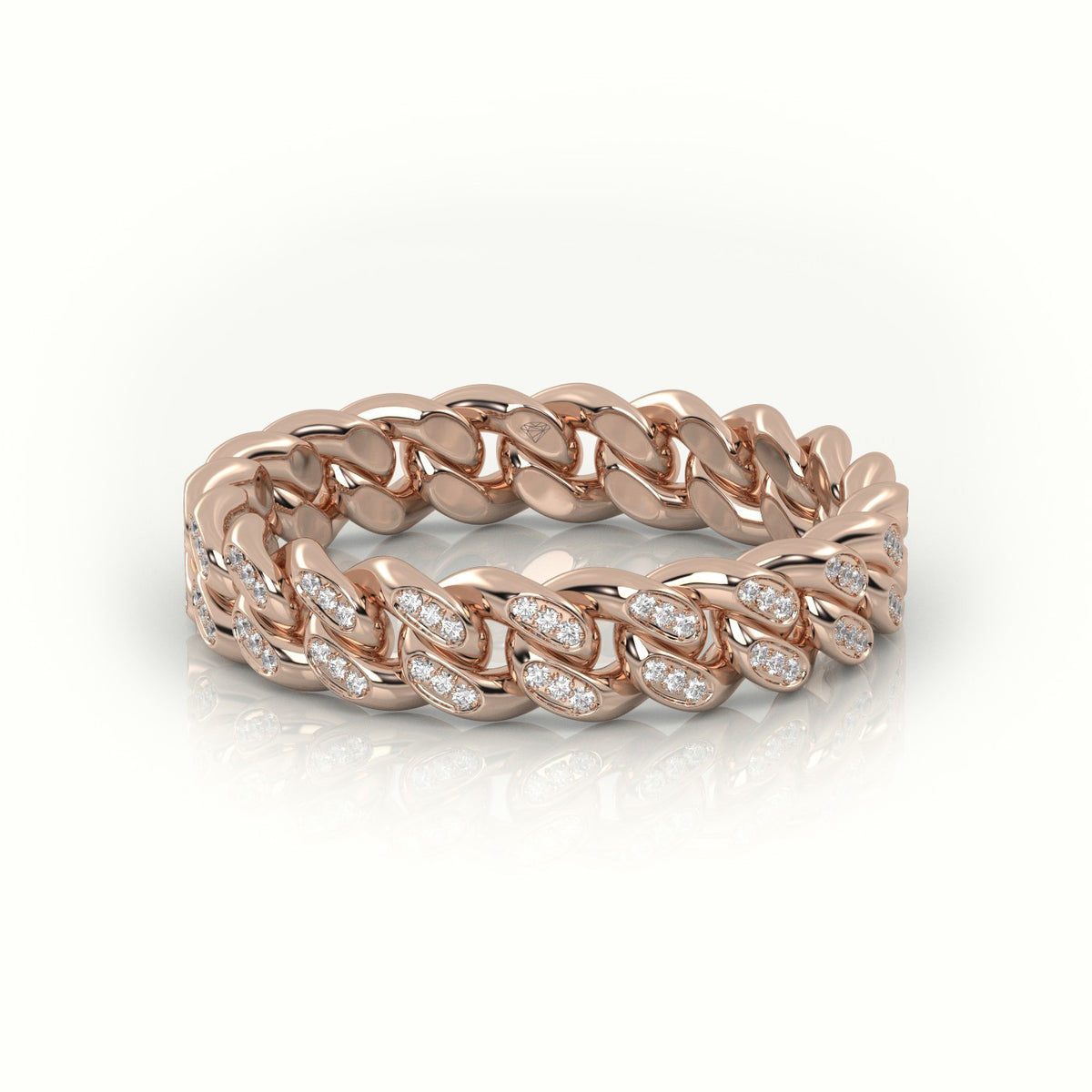 Cuban Diamonds Ring 5Mm — Rose Gold