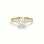 Oval Diamond Side Stone Engagement Ring — Yellow Gold