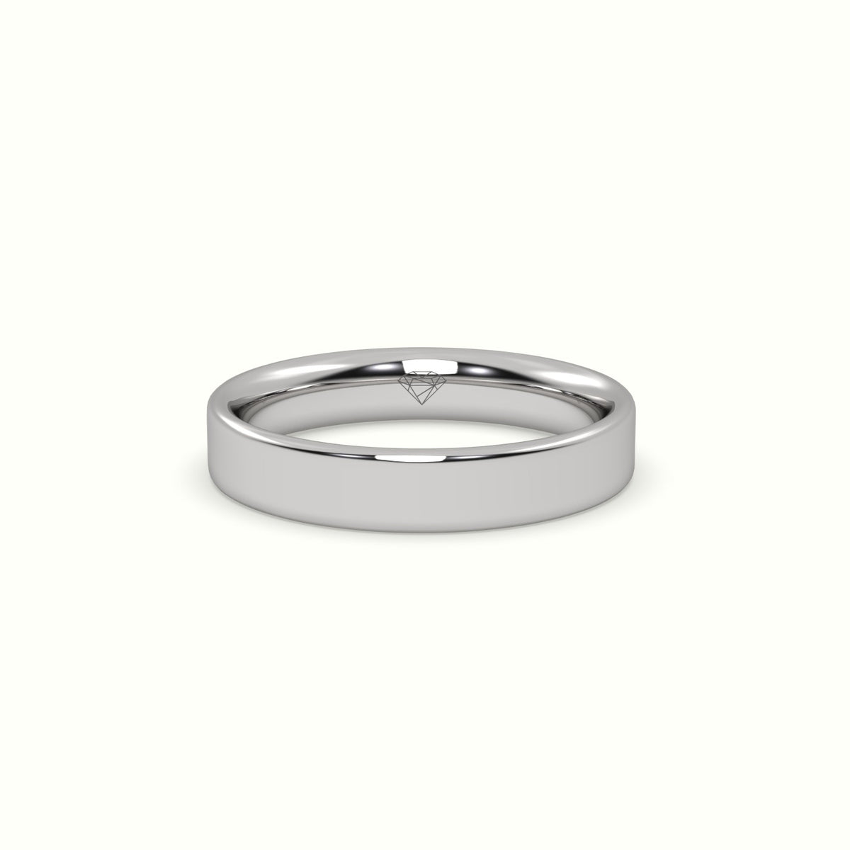 Time Honoured Heavy Weight Flat D Court Women'S Wedding Band — White Gold
