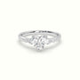 Heart Diamond Solitaire Side Stone Engagement Ring — White Gold