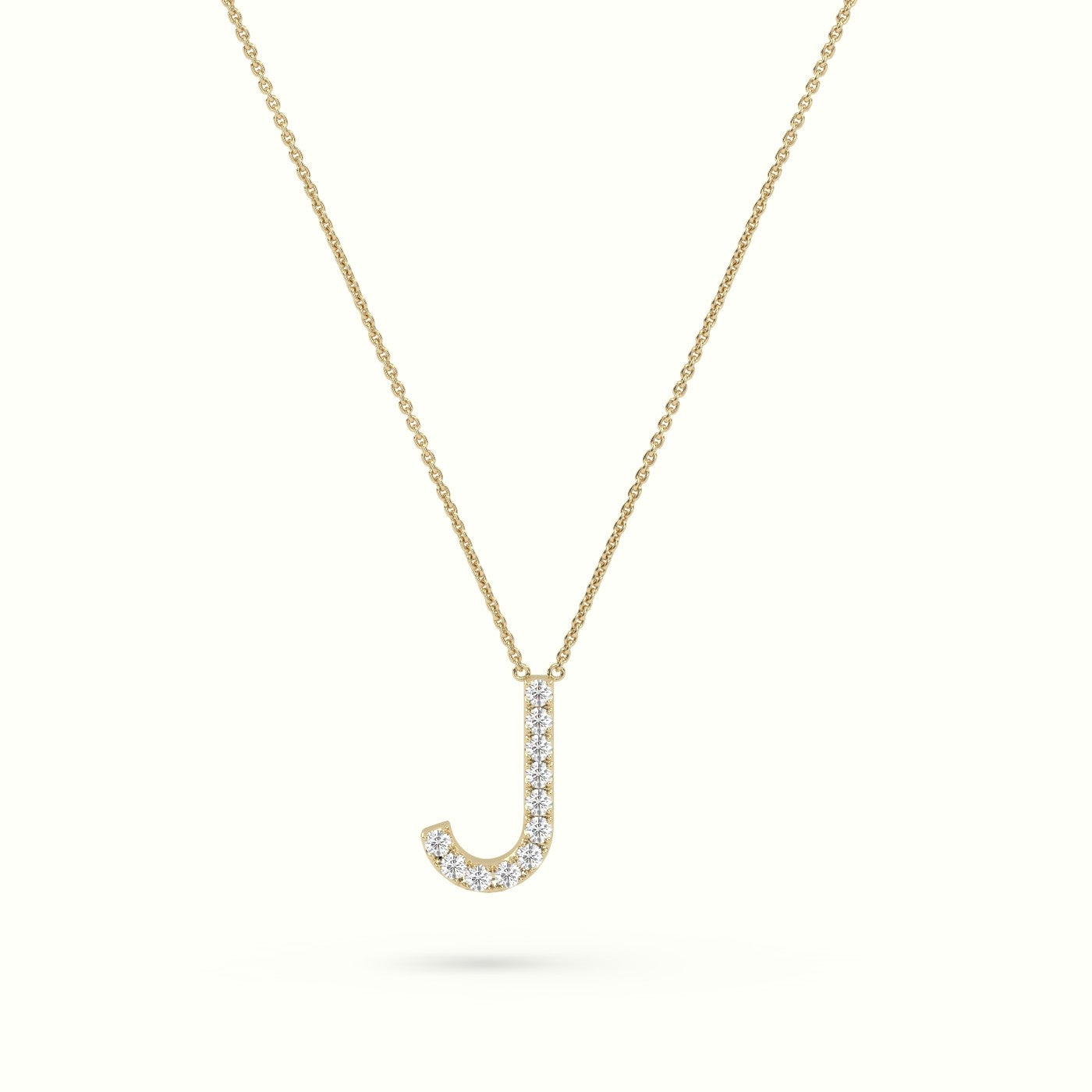 Initial "J" Diamond Necklace - 18k Gold — Yellow Gold