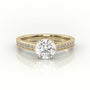 Round Cut Diamond 4 Prongs Channel-Setting Engagement Ring — Yellow Gold