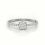 Round Cut Diamond 4 Prongs Pave Setting Designer Ring — White Gold