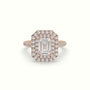 Emerald Cut Halo Diamond Engagement Ring — Rose Gold