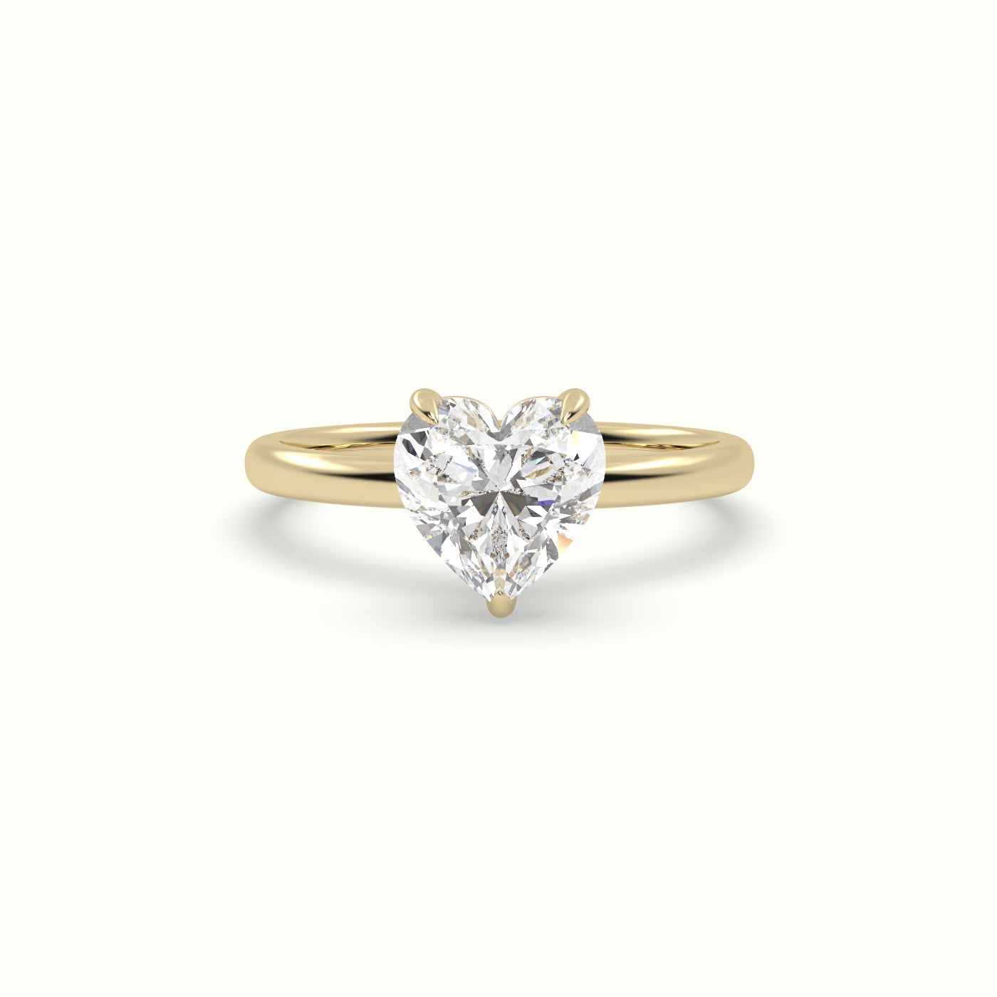 Heart Solitaire Engagement Ring — Yellow Gold