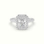 Radiant Cut Halo Diamond Engagement Ring — White Gold