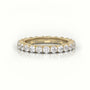 Round Cut Diamond Low Dome Basket Eternity Wedding Band — Yellow Gold