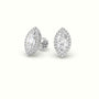 Marquise Cut Solitaire Lab-Grown Diamond Halo Stud Earrings 18K White Gold