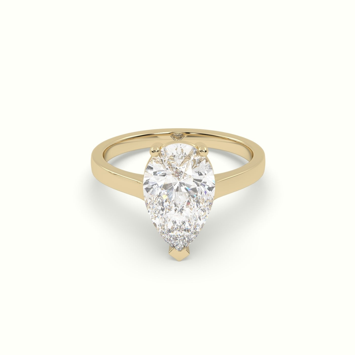 Pear-Shaped Diamond Solitaire Ring — Yellow Gold