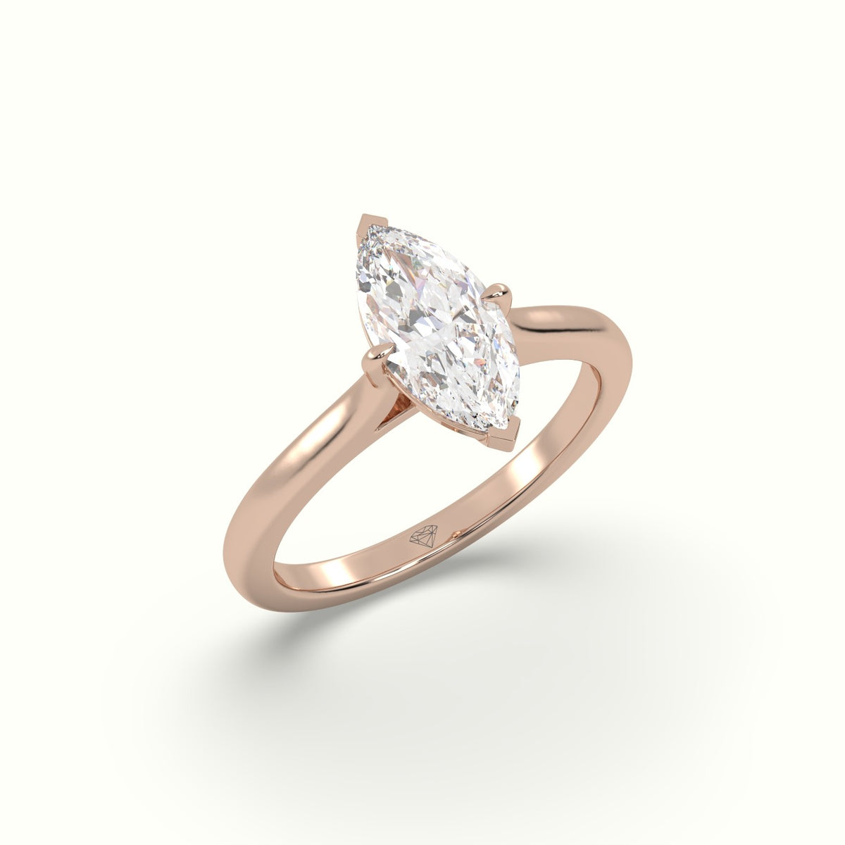 Marquise Solitaire Diamond Engagement Ring — Rose Gold