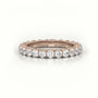 Round Cut Diamond Low Dome Basket Eternity Wedding Band — Rose Gold