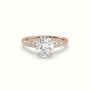 Oval Cut Diamond Engagement Ring With Side Stones — Rose Gold