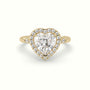 Heart Cut Halo Diamond Engagement Ring — Yellow Gold