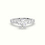 Oval Cut Diamond Engagement Ring With Side Stones — White Gold
