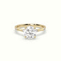 Round Diamond Side Stone Engagement Ring — Yellow Gold