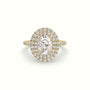 Oval Cut Diamond Halo Engagement Ring — Yellow Gold