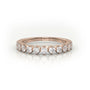Round Cut Shared Prongs Set Half Eternity Band — Rose Gold